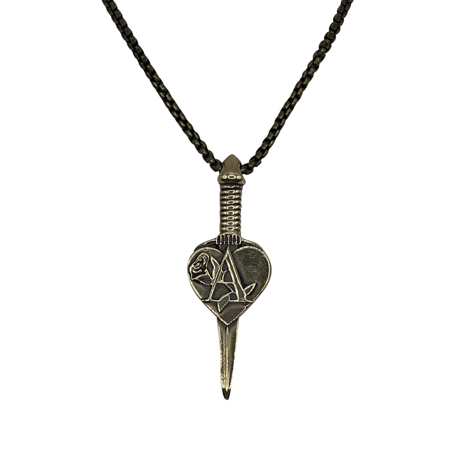 ArtAche Heartache Pendant Necklace Brass