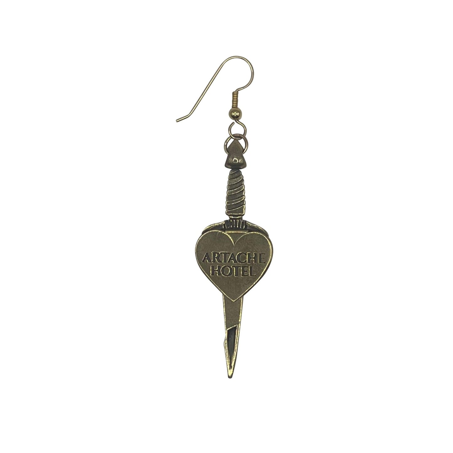 ArtAche Heartache Pendant Earring Brass