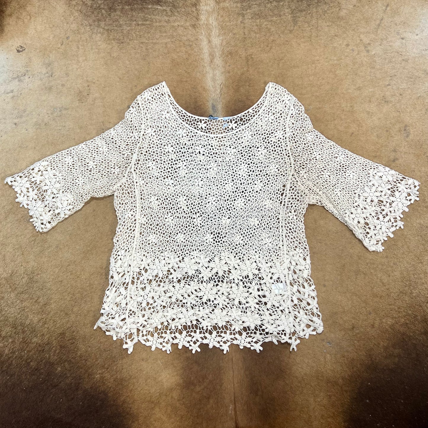Vintage Women's Crochet Top - MED