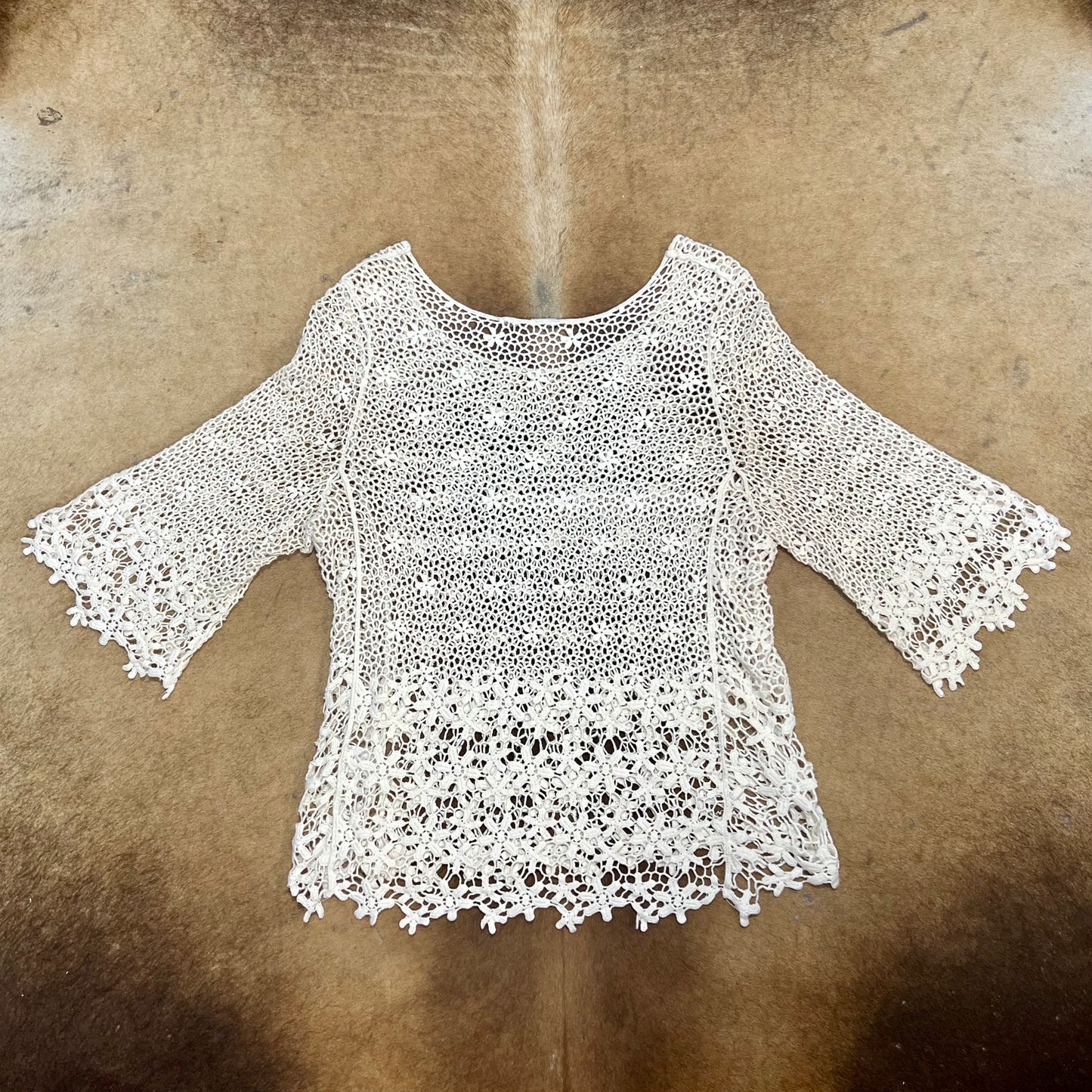 Vintage Women's Crochet Top - MED