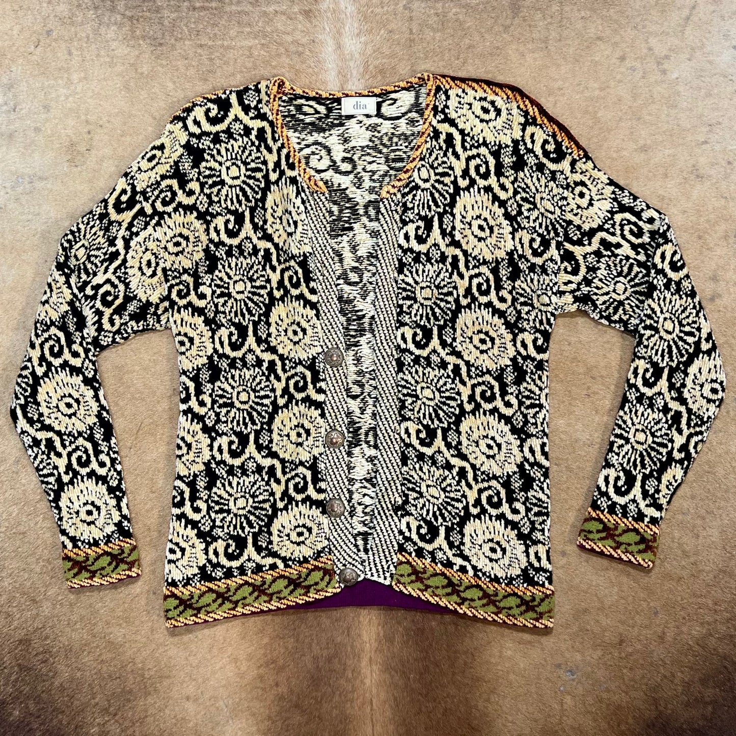 Women's Long Sleeve Printed Cardigan - MED