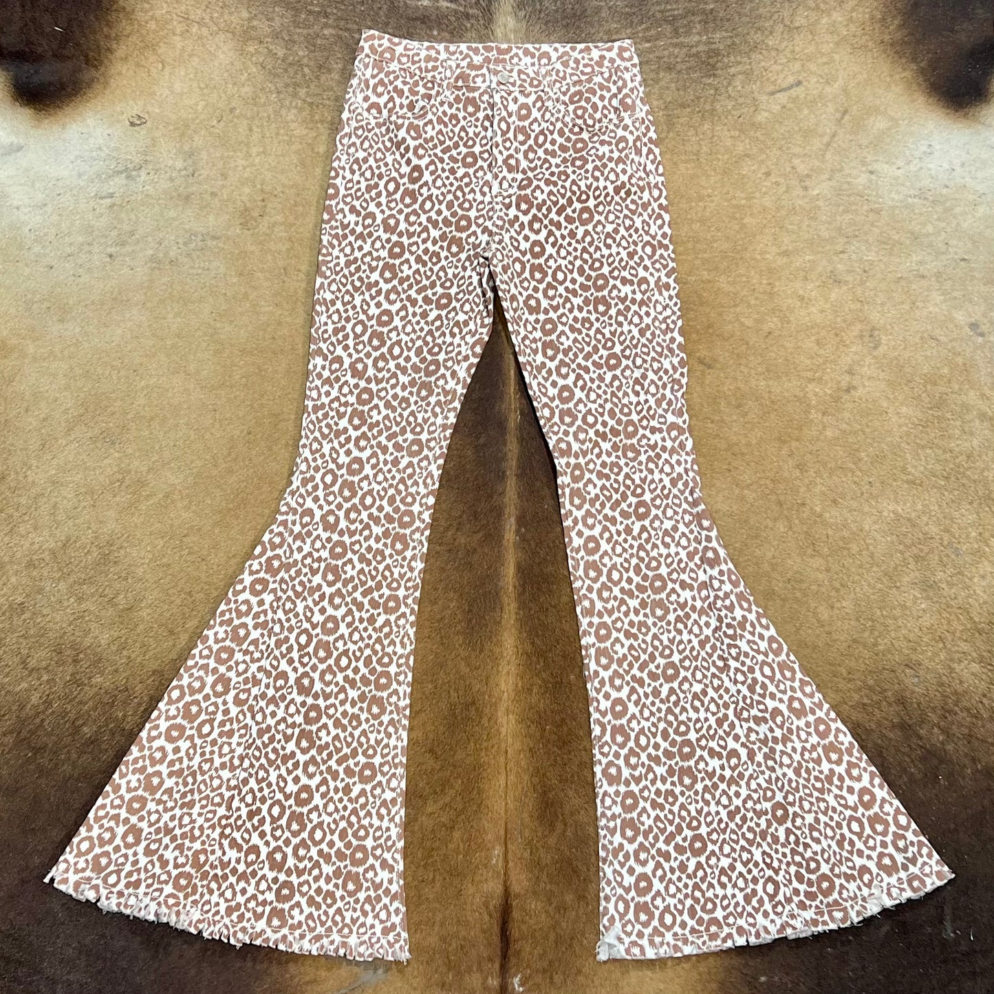 Cheetah Print Flare Jeans Size 6