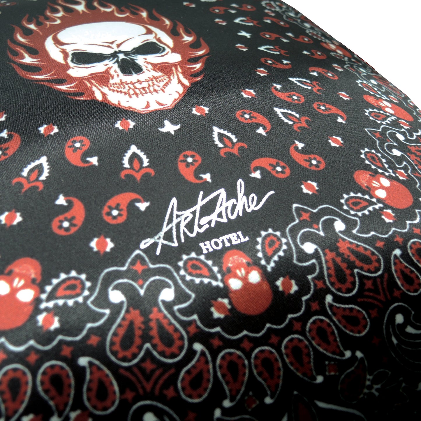 Flaming Skull Bandana Decorative Throw Pillow