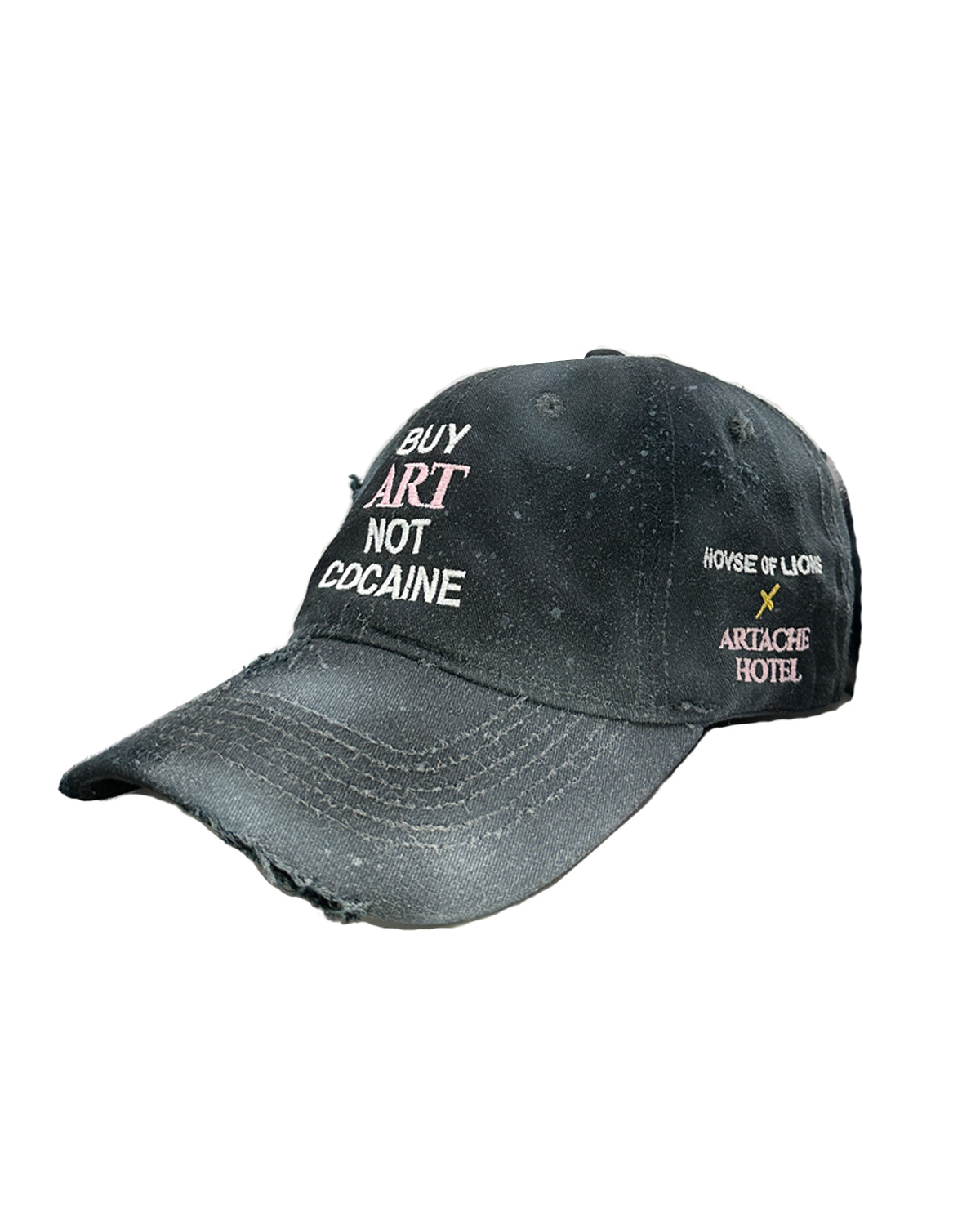 BUY ART NOT COCAINE Destroyed Dad Hat