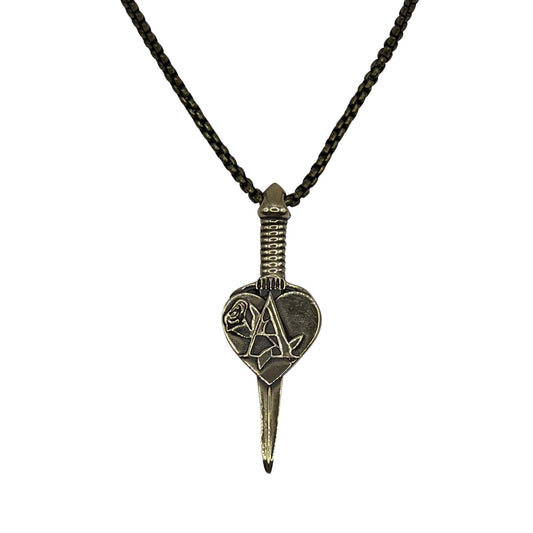 ArtAche Heartache Pendant Necklace Brass