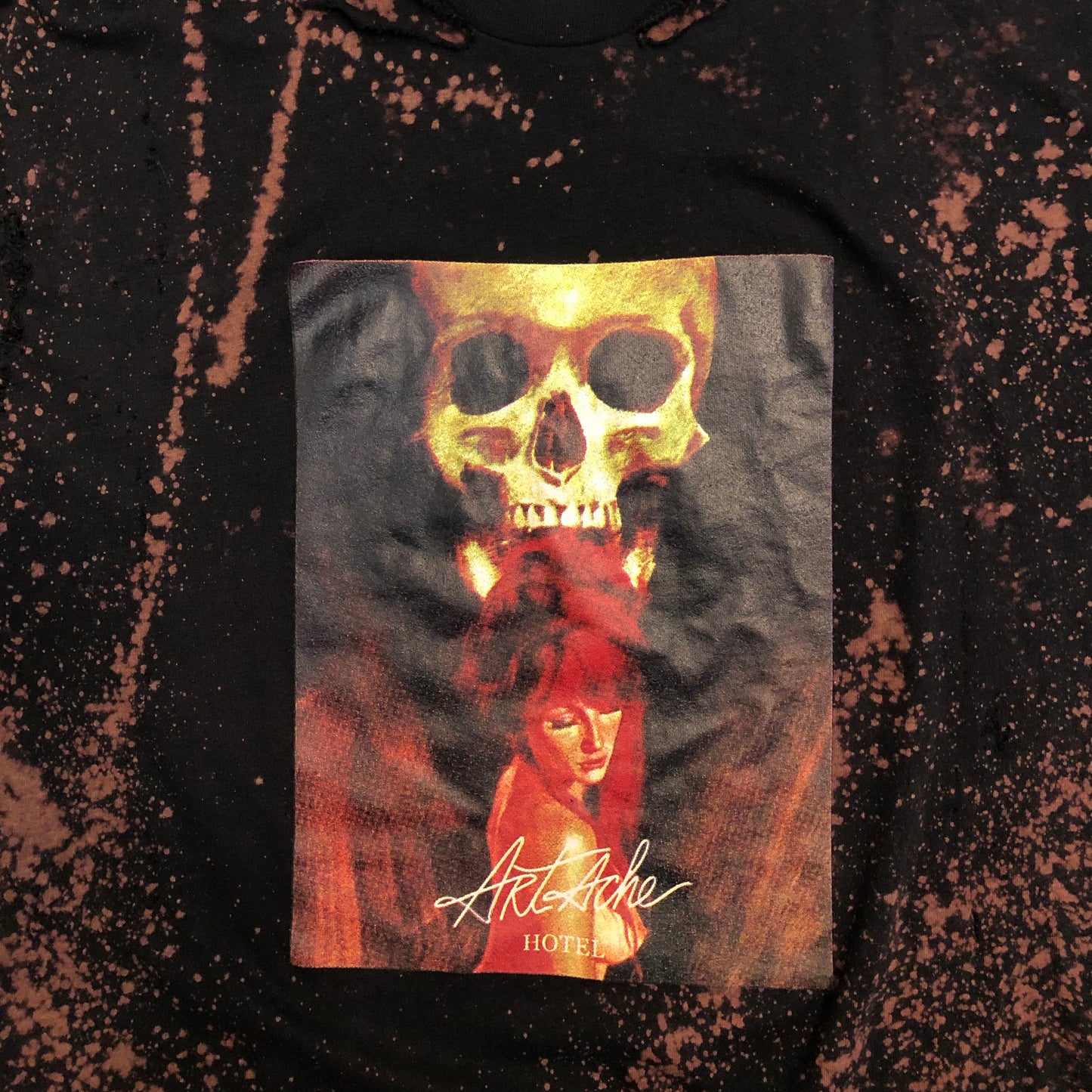 Destroyed & Hand Dyed 'Death Skull' T-Shirt